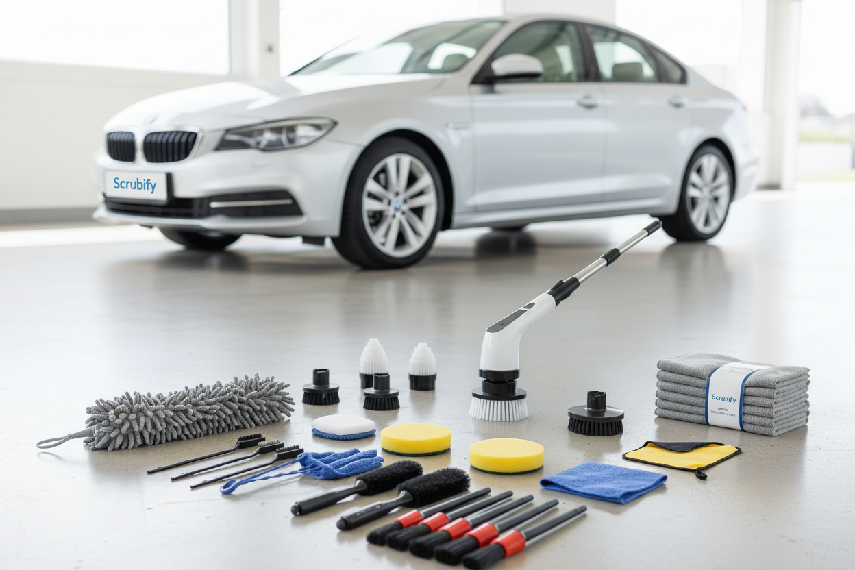 Scrubify Full Product Lineup with Car