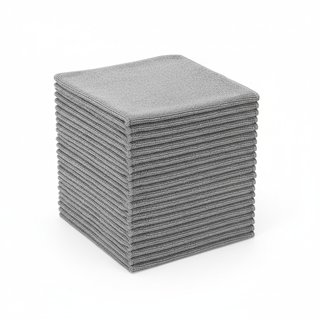 Stack of Clean Microfiber Cloths